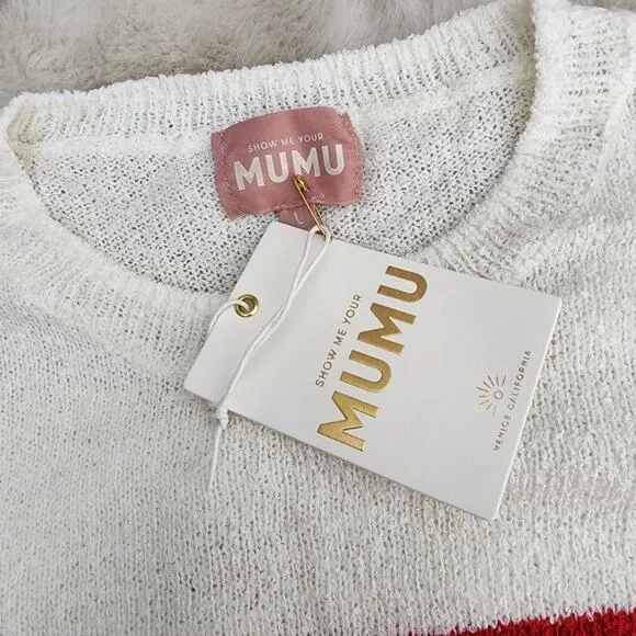 NWT Show Me Your Mumu USA American Flag Knit Woodsy Sweater