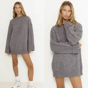 NWT SNDYS Nellie Cable Knit Jumper Sweater Dress Revolve