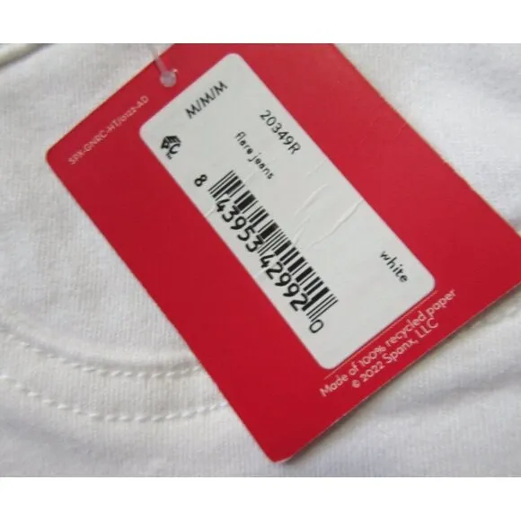 NWT SPANX 20349R Flare in White High Rise Pull-on Stretch Jeans M x 33 ½ $148