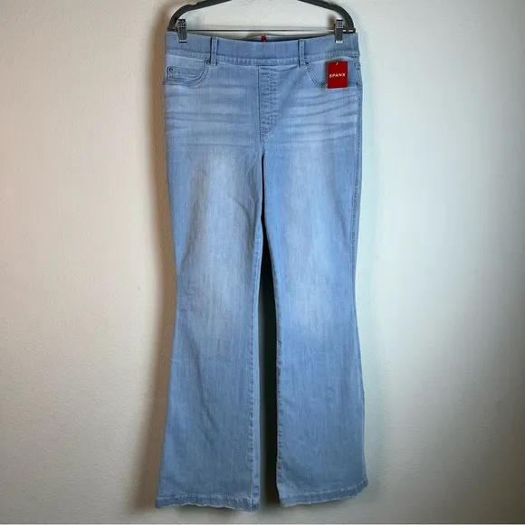 NWT Spanx Pull-on Stretchy Retro Light Wash Flare Leg Jean SZ XL