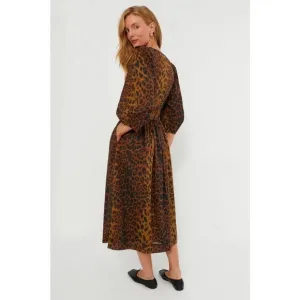 NWT Tuckernuck Leopard Graciela Midi Dress Animal Print Size 6 Career office
