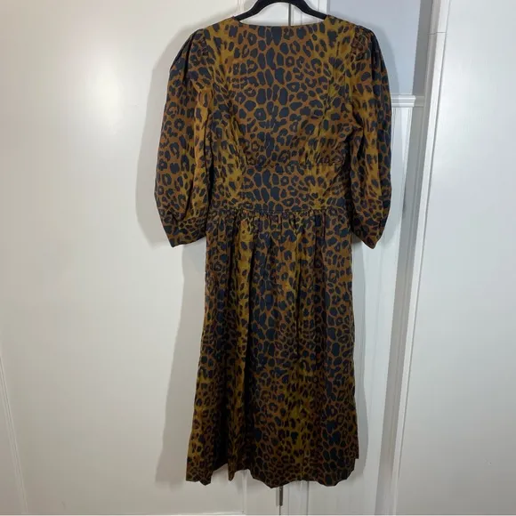 NWT Tuckernuck Leopard Graciela Midi Dress Animal Print Size 6 Career office