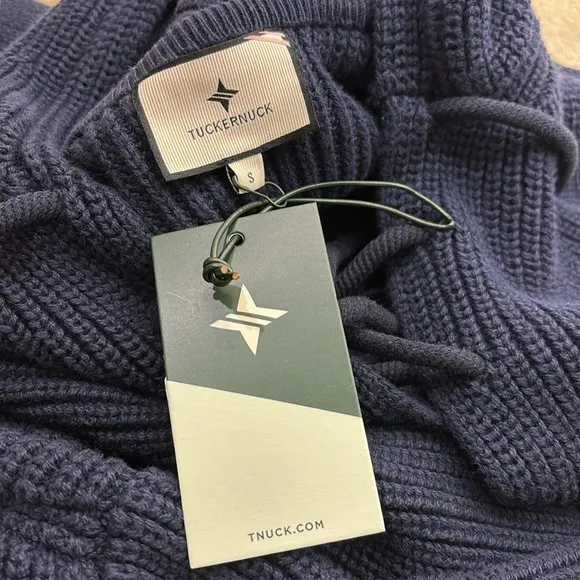 NWT TUCKERNUCK MSRP $198 Navy Knit Declan Pullover Small