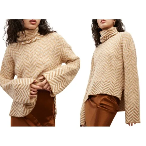NWT Veronica Beard Bologna Herringbone Knit Sweater Size Medium
