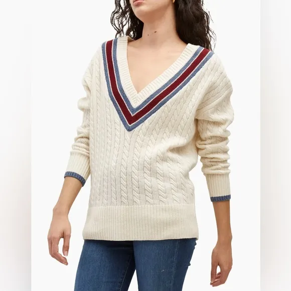 NWT Veronica Beard SIBLEY CABLE-KNIT SWEATER, M