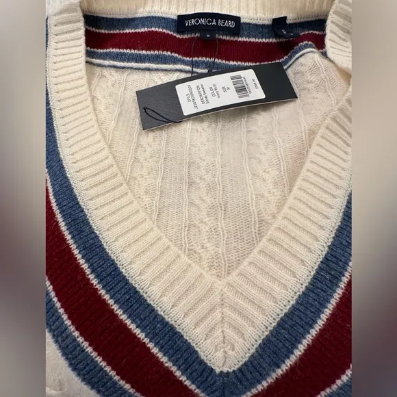 NWT Veronica Beard SIBLEY CABLE-KNIT SWEATER, M
