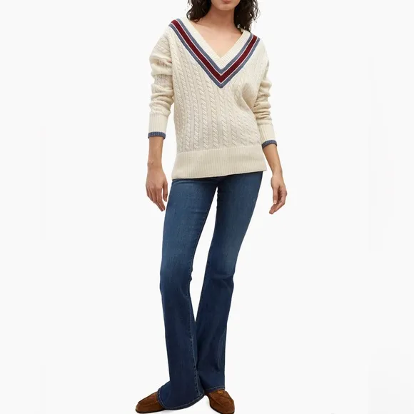 NWT Veronica Beard SIBLEY CABLE-KNIT SWEATER, M