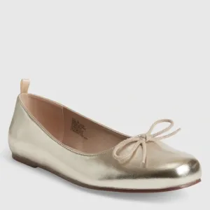 NWT: Women's GAP Metallic Gold Bow Flats - Size 9