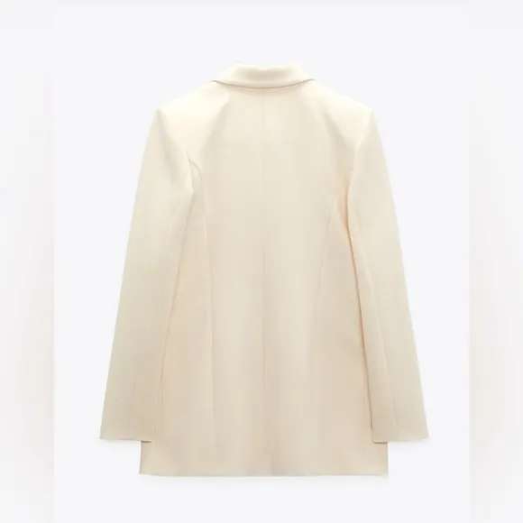 NWT ZARA CLASSIC TAILORED MINIMALIST LUXURY DOUBLE BREASTED JACKET BLAZER