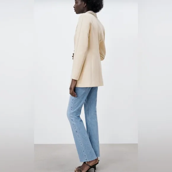 NWT ZARA CLASSIC TAILORED MINIMALIST LUXURY DOUBLE BREASTED JACKET BLAZER