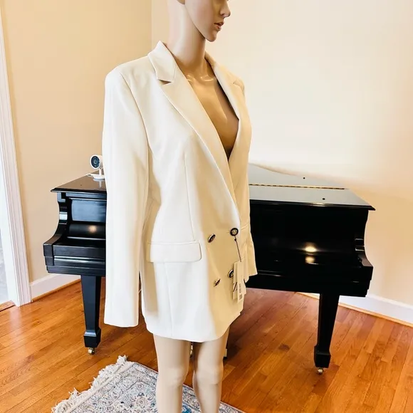 NWT ZARA CLASSIC TAILORED MINIMALIST LUXURY DOUBLE BREASTED JACKET BLAZER