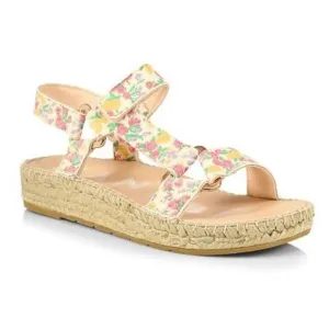 NWT Loveshackfancy X Manebi Floral Leather Espadrille Sport Sandals Size 39/US 8