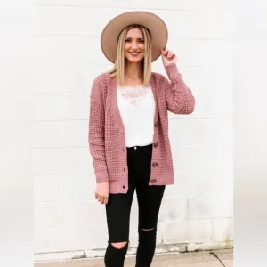 NWTs Boutique Waffle Knit Cardigan
