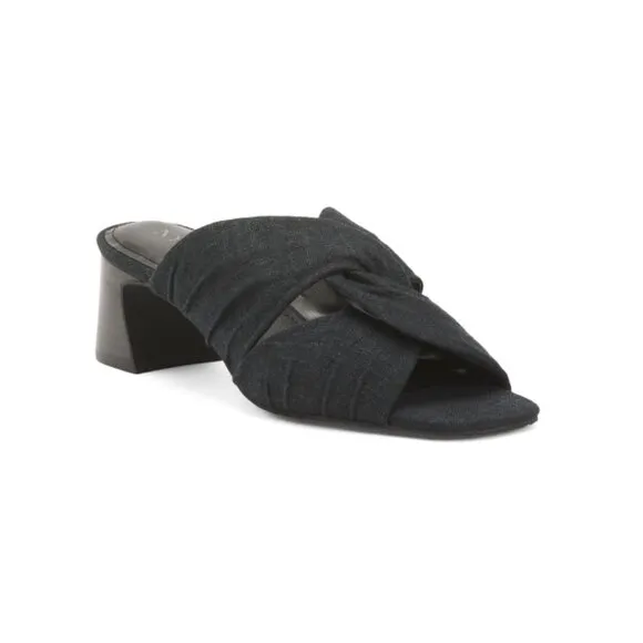 NYDJ Black Wide Width Griselda Heeled Sandals