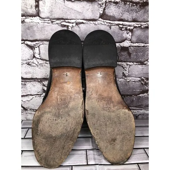 OGGI Black Leather Monk Strap Loafers Dress Shoes Men Sz 9M US/42EU