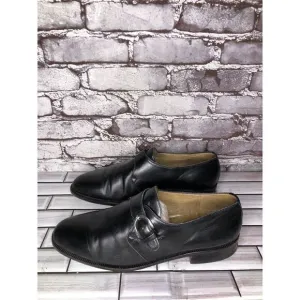 OGGI Black Leather Monk Strap Loafers Dress Shoes Men Sz 9M US/42EU