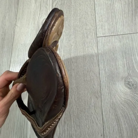 OluKai Men's Hiapo Brown Flip Flop Leather Sandals
