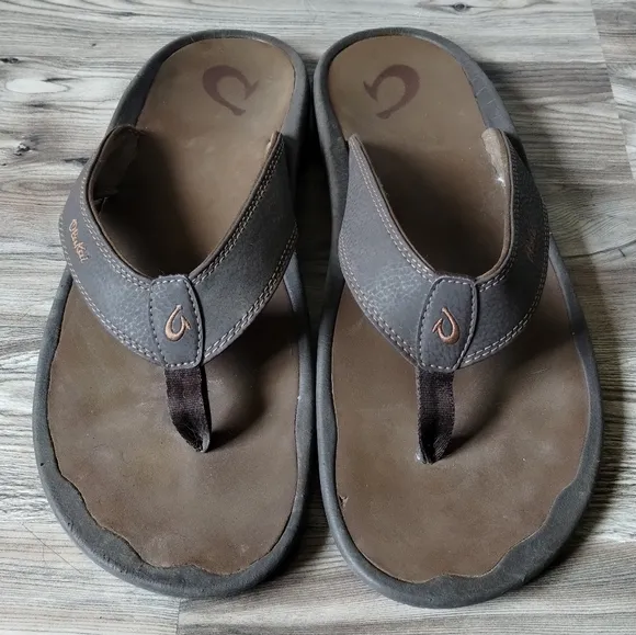 Olukai Ohana Men's Sandals Flip Flop Thong Dark Java Size 14
