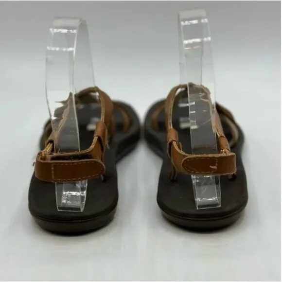 OluKai Upena Girl’s Leather Velcro Slingback Sandals Size Girls 13 (32)