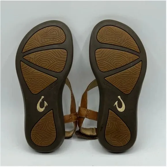 OluKai Upena Girl’s Leather Velcro Slingback Sandals Size Girls 13 (32)