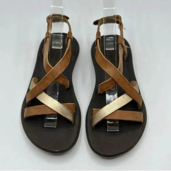 OluKai Upena Girl’s Leather Velcro Slingback Sandals Size Girls 13 (32)