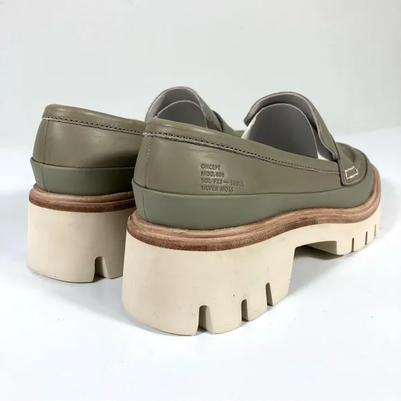 Oncept Seoul Platform Loafers Silver Moss Gray Size 6 7 8 9 NEW MOD. 009 SOL F22