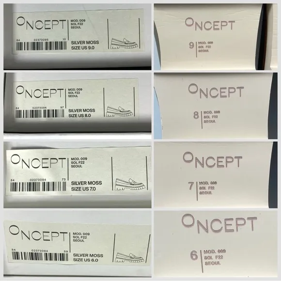 Oncept Seoul Platform Loafers Silver Moss Gray Size 6 7 8 9 NEW MOD. 009 SOL F22