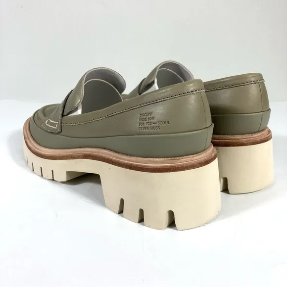Oncept Seoul Platform Loafers Silver Moss Gray Size 6 7 8 9 NEW MOD. 009 SOL F22