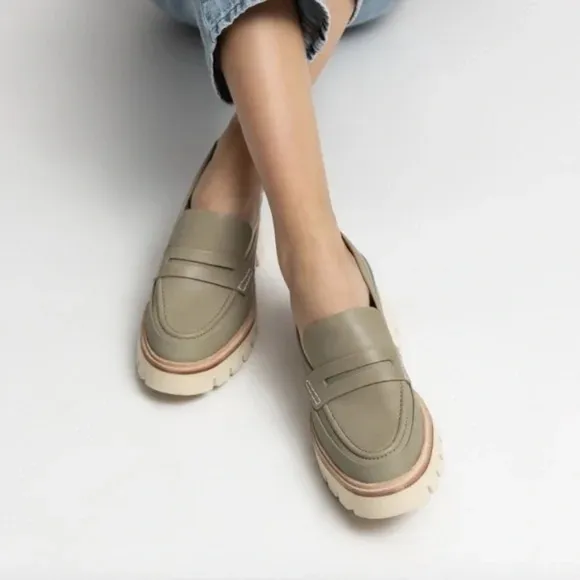 Oncept Seoul Platform Loafers Silver Moss Gray Size 6 7 8 9 NEW MOD. 009 SOL F22