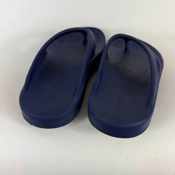 Oofos Original Thong Women's 10 Navy Rubber Open Toe Slip-On Flip Flop Sandals