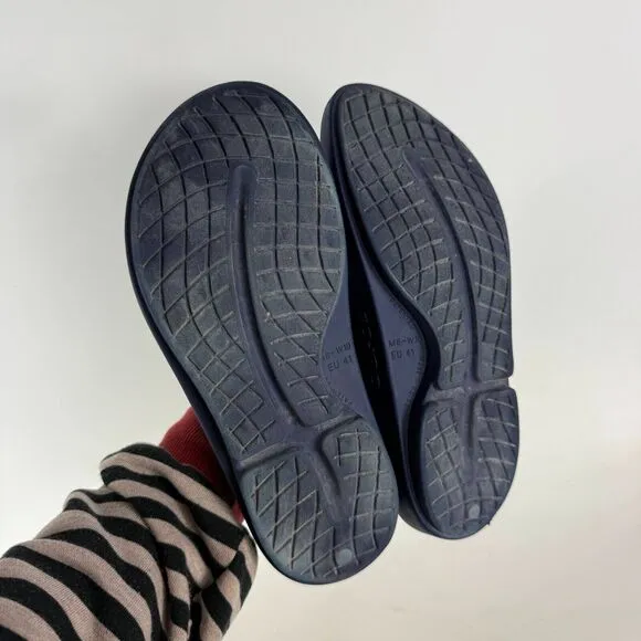 Oofos Original Thong Women's 10 Navy Rubber Open Toe Slip-On Flip Flop Sandals