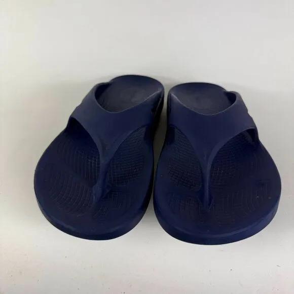 Oofos Original Thong Women's 10 Navy Rubber Open Toe Slip-On Flip Flop Sandals