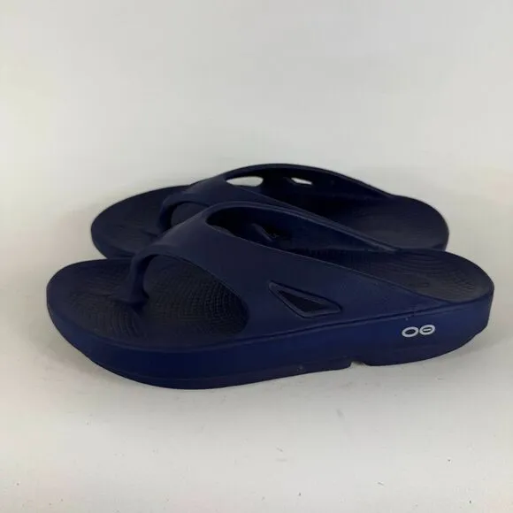 Oofos Original Thong Women's 10 Navy Rubber Open Toe Slip-On Flip Flop Sandals