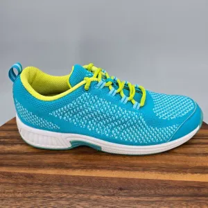 Orthofeet Shoes Womens 9 Wide Blue Green Knit Athletic Walking Orthotic Sneakers