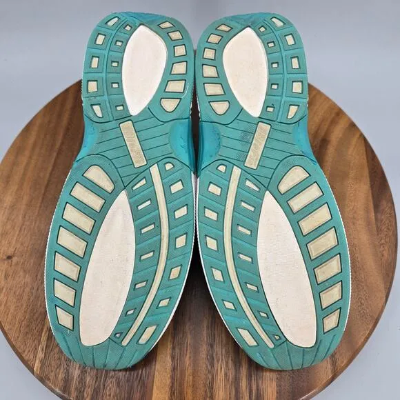 Orthofeet Shoes Womens 9 Wide Blue Green Knit Athletic Walking Orthotic Sneakers