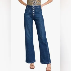 PAIGE Denim Leenah Slim Wide Leg Jeans Pockets Size 34 inseam 32” NEW WITH tags