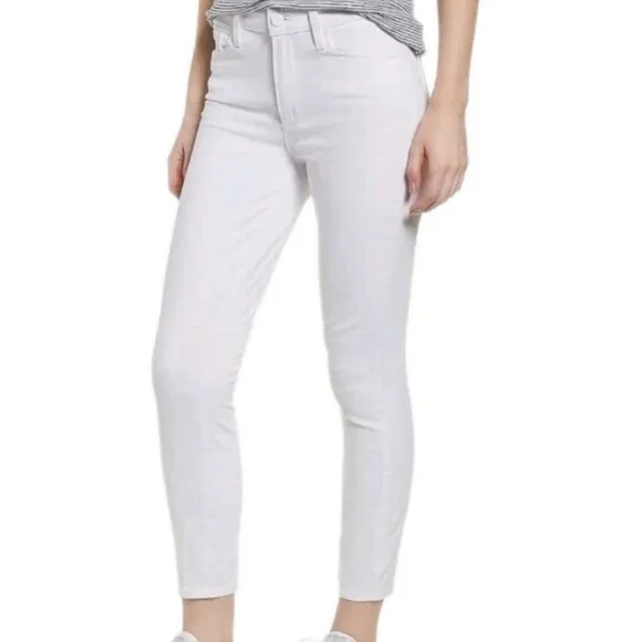 PAIGE Women's Hoxton High-Rise Skinny  Crop Jean In White Size 27