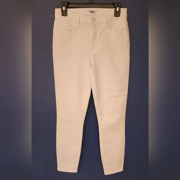 PAIGE Women's Hoxton High-Rise Skinny  Crop Jean In White Size 27