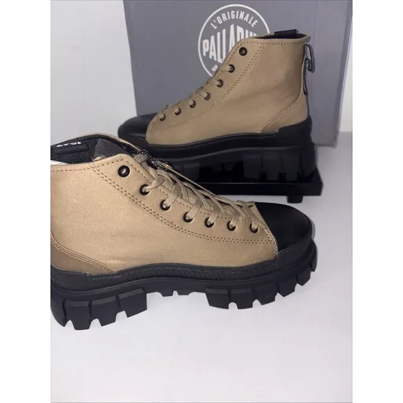 PALLADIUM Revolt Hi Tx, in Olive. NEW IN BOX! Women Size 7/EU 38 🌱 Vegan
