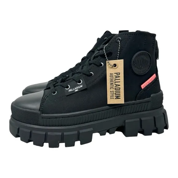 Palladium Women’s Revolt Hi TX Round Toe Hiking Boots 97242-010-M Black Size 8