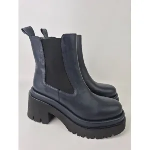 Paloma Barcelo Women's Navy Blue Sander Platform Lug Chelsea Boots Size 41