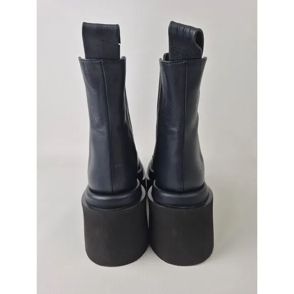 Paloma Barcelo Women's Navy Blue Sander Platform Lug Chelsea Boots Size 41