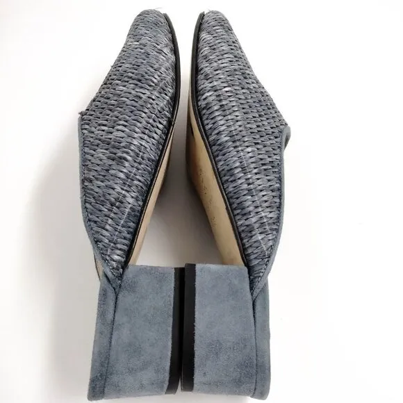 Paloma Wool Pia Woven Slides in Misty Blue Grey 37 6.5