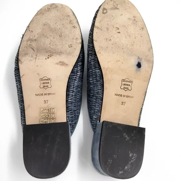 Paloma Wool Pia Woven Slides in Misty Blue Grey 37 6.5