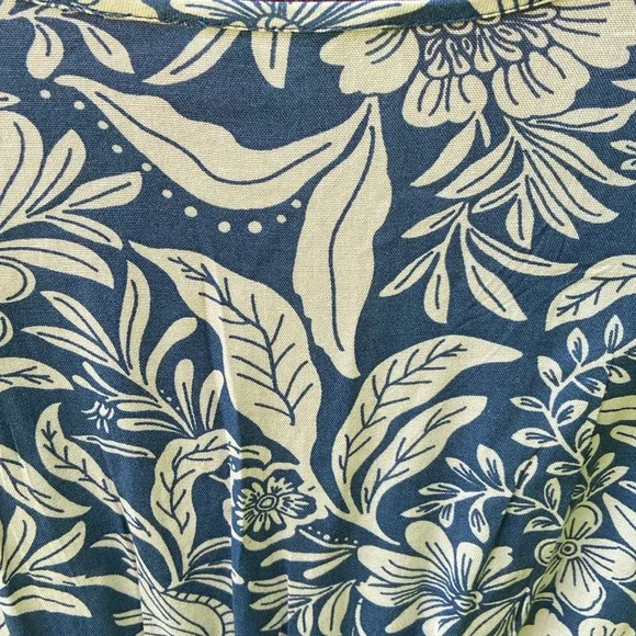 Patrons of Peace Hollywood Dress Blue &amp; Cream Faux Wrap Maxi Women's Size XS