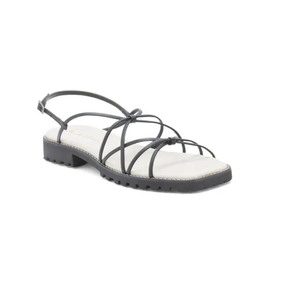 PAULA TORRES Black Made In Brazil Leather Milano Sandals