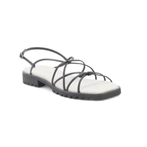PAULA TORRES Black Made In Brazil Leather Milano Sandals
