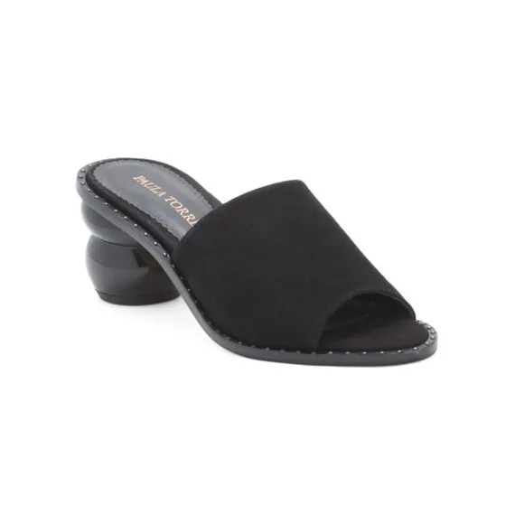 PAULA TORRES Black Made In Brazil Suede Cordoba Sandals