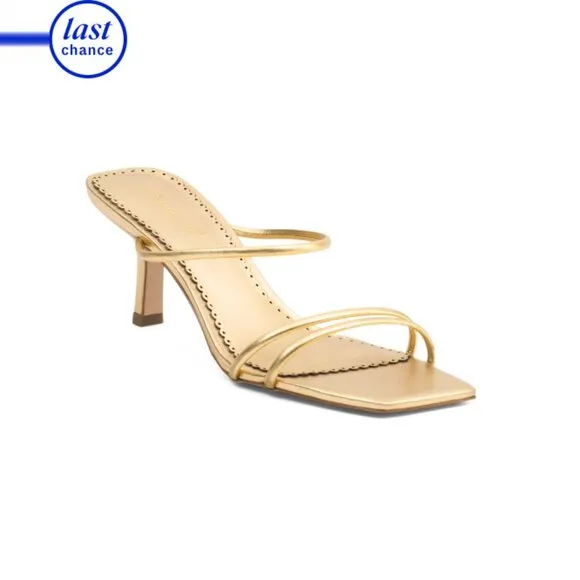 PAULA TORRES Gold Made In Brazil Leather Vienna Sandals
