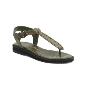 PAULA TORRES Green Made In Brazil Leather Austin Sandals